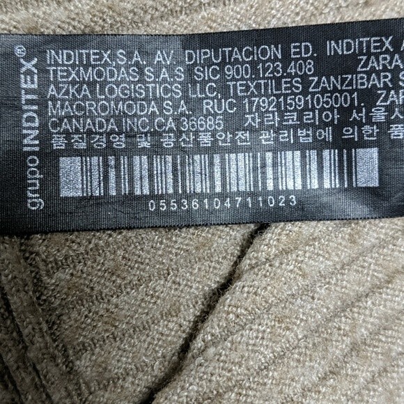 Zara Knit Woman Small Open Cardigan Ribbed Cuffs Top Beige S - Picture 8 of 8